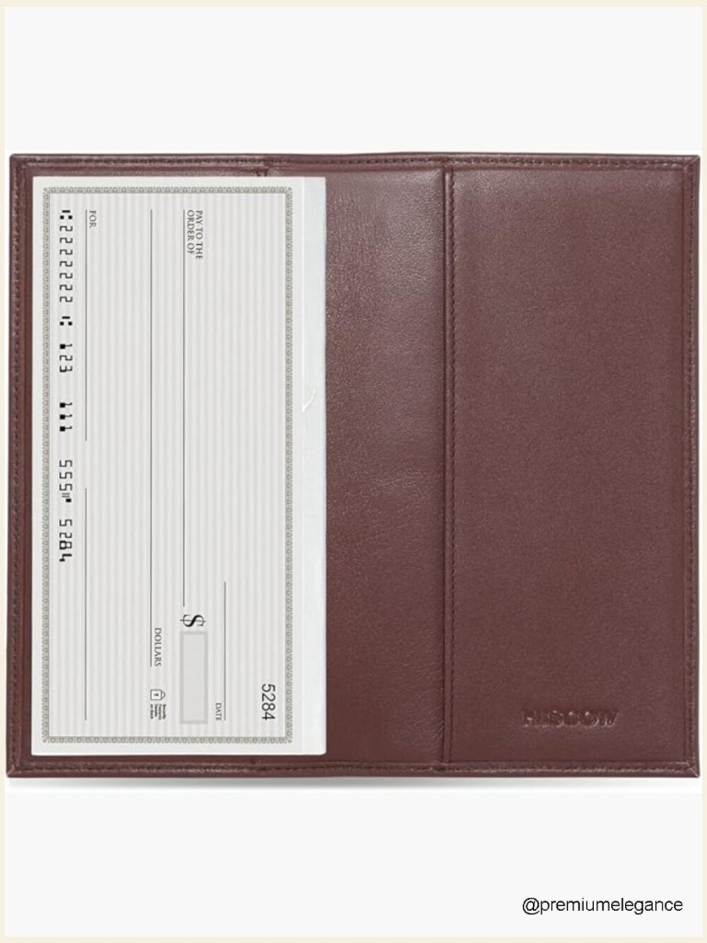 Italian Full Grain Leather Checkbook Cover with Slim Design